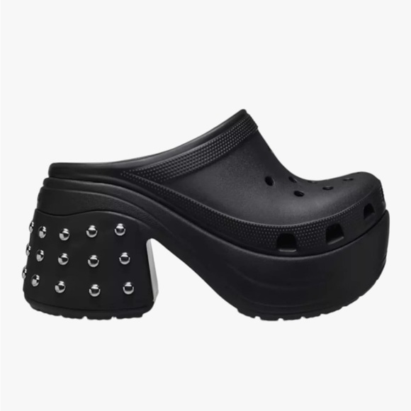 Crocs 10 Siren Studded Clog chunky platform heel punk rock goth slip on clog - Picture 1 of 13